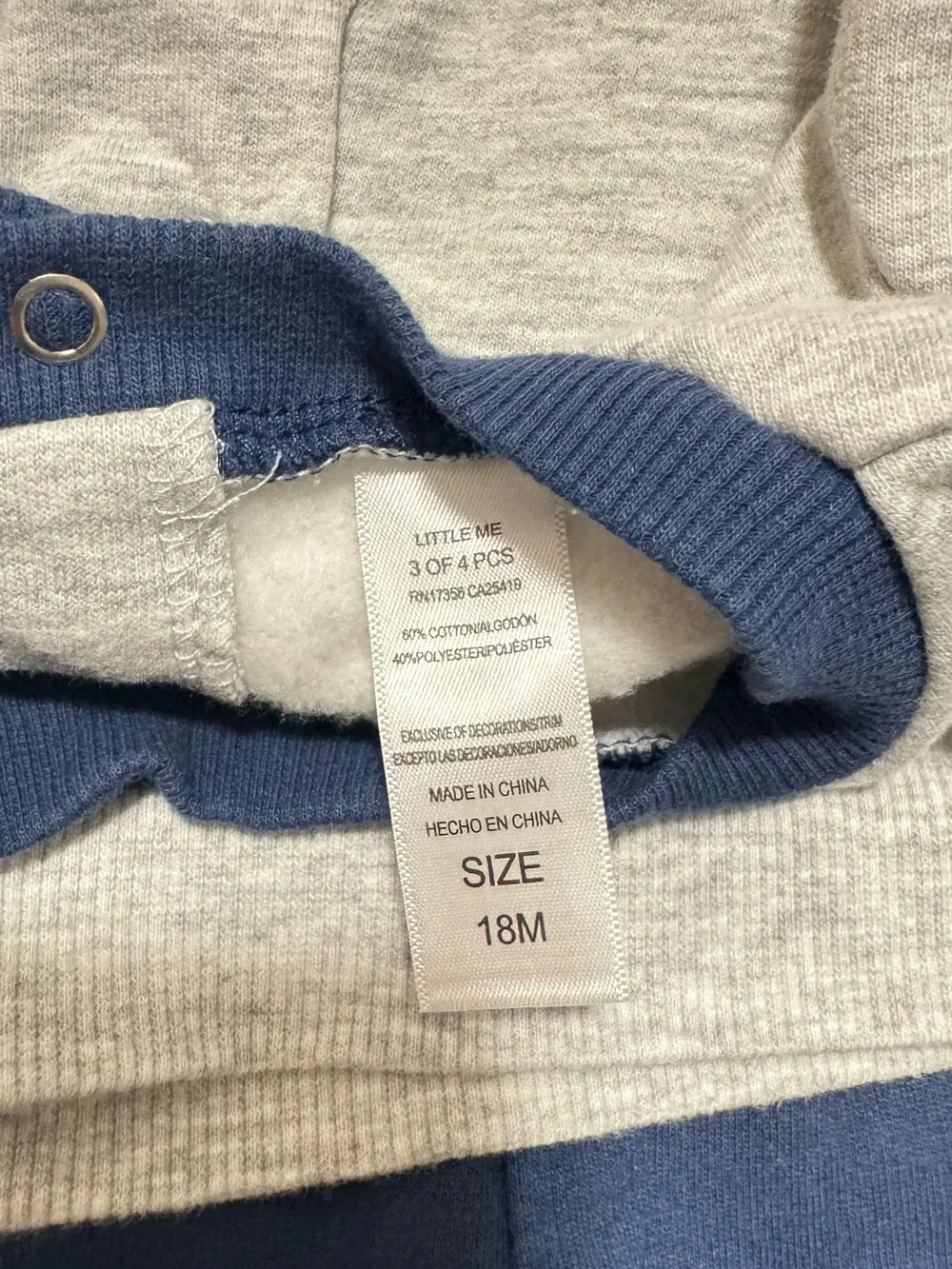 Little Me Gray & Navy Dinosaur Two-Piece Set